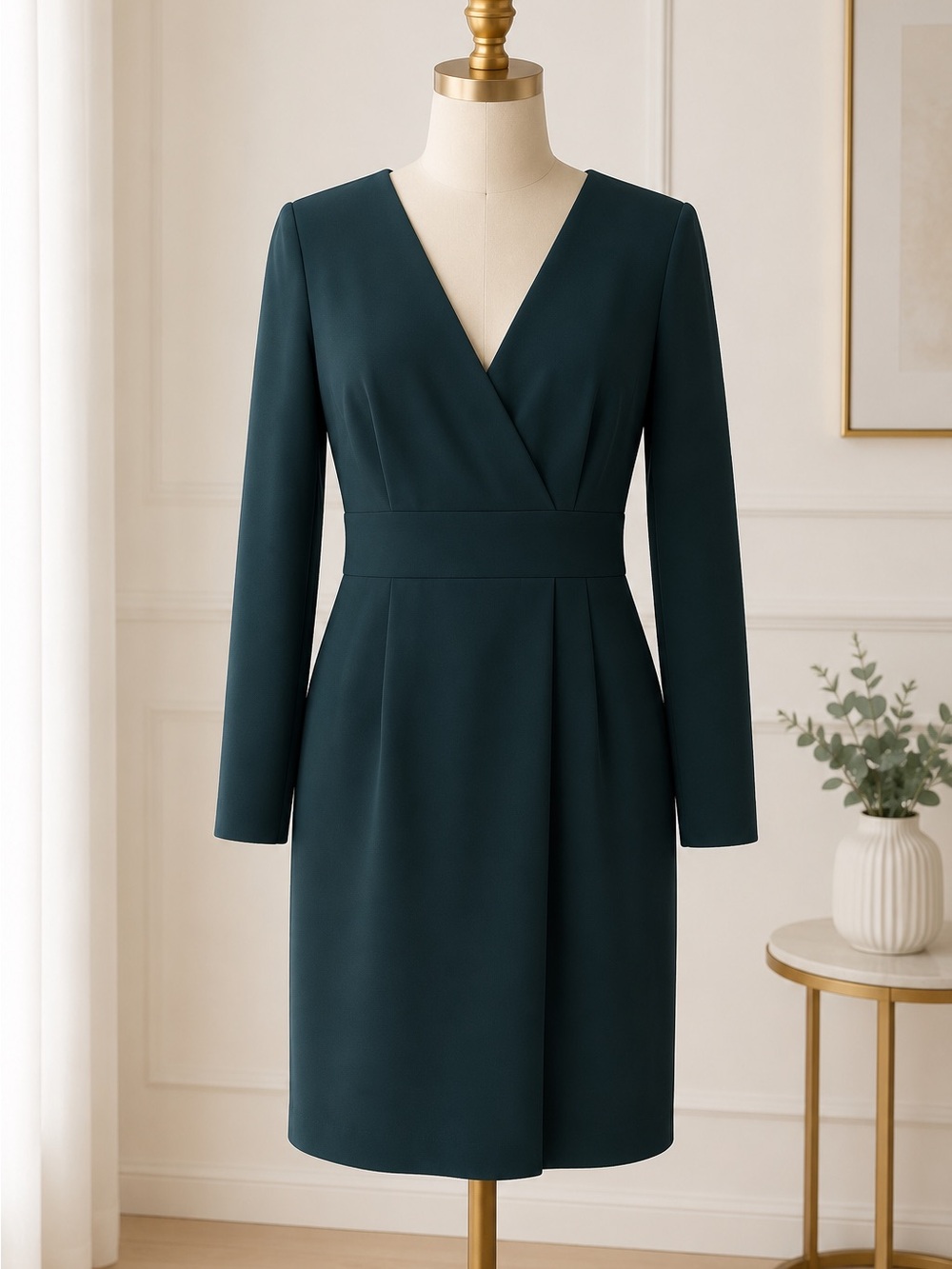 Donna Karan Dark Green Dress
